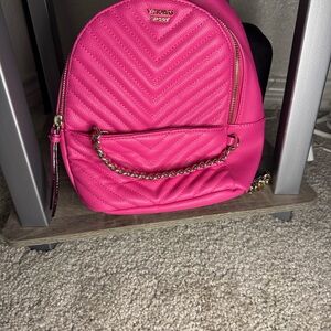 victoria secret hot pink backpack